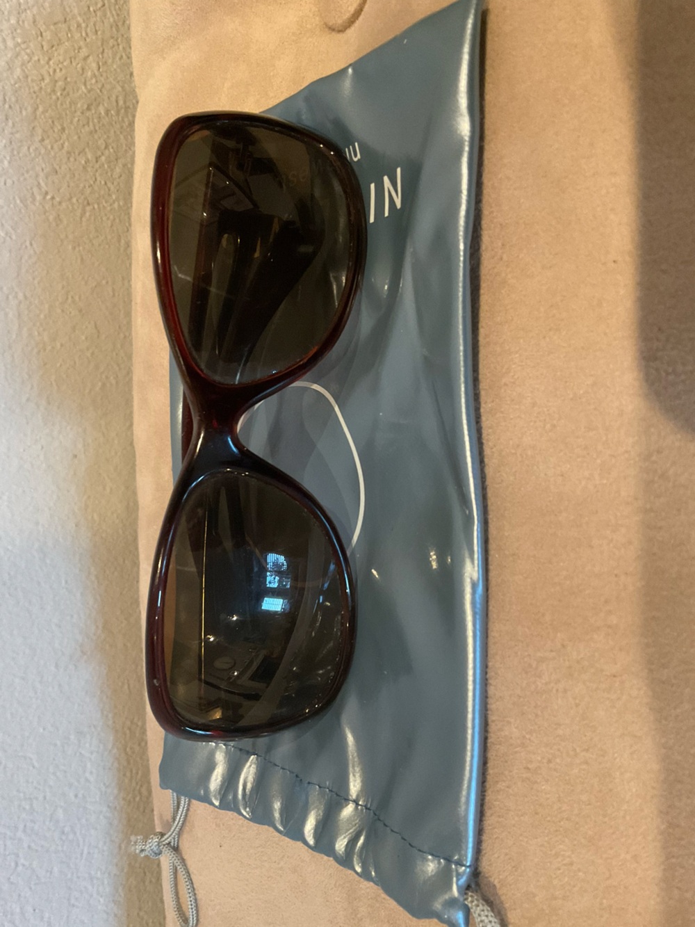 Nine West Dark Brown Oversized Oval Sunglasses